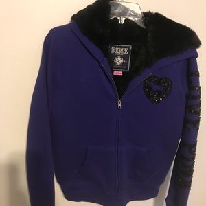 Vintage Victoria Secret Faux Fur ZIP up Hoodie